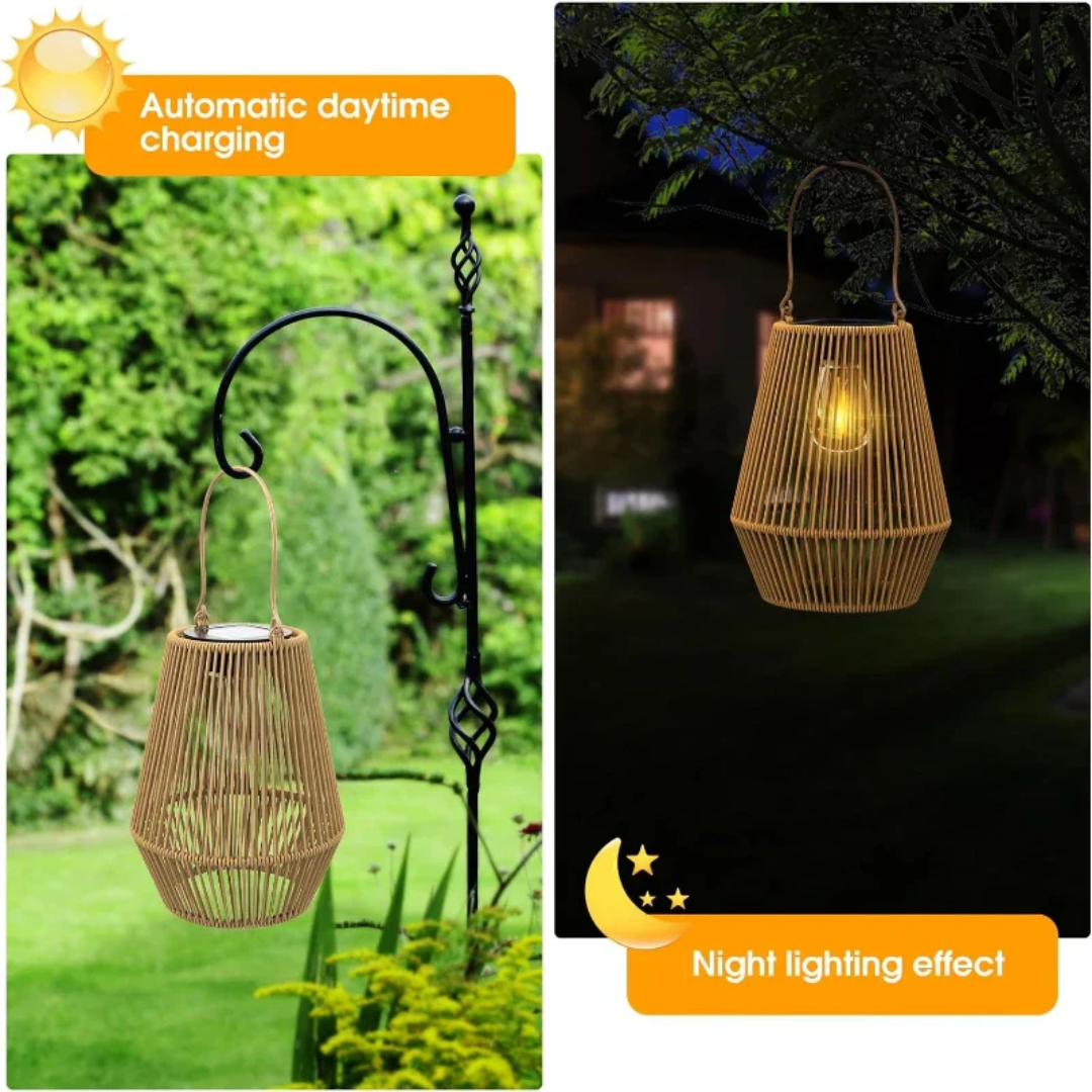 Handcrafted Solar Garden Lantern for Outdoors