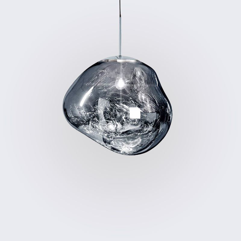 Modern Sculpted Glass Pendant Light – Handblown Look with Minimalist Finish