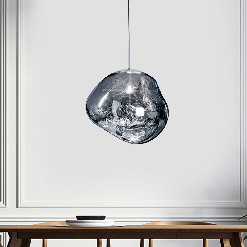 Modern Sculpted Glass Pendant Light – Handblown Look with Minimalist Finish