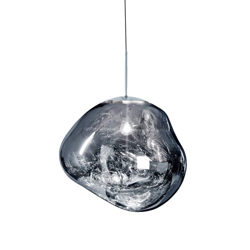 Modern Sculpted Glass Pendant Light – Handblown Look with Minimalist Finish