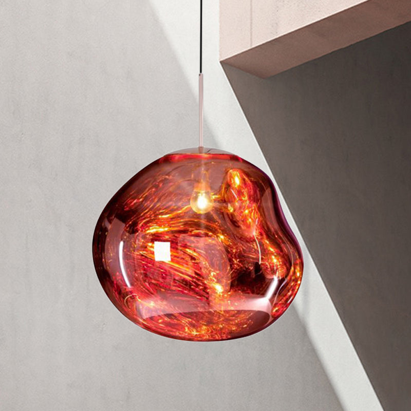 Modern Sculpted Glass Pendant Light – Handblown Look with Minimalist Finish