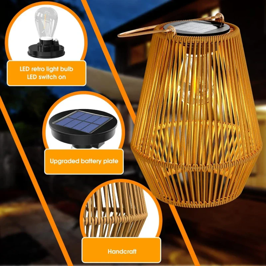 Handcrafted Solar Garden Lantern for Outdoors